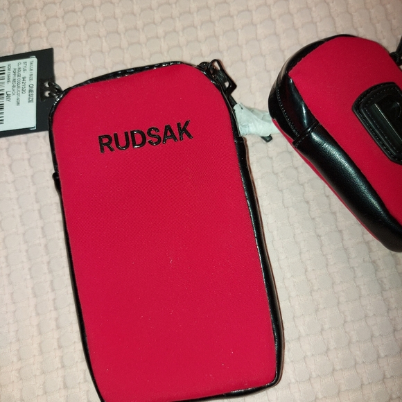 Red and black phone bag with change bag - Picture 3 of 8